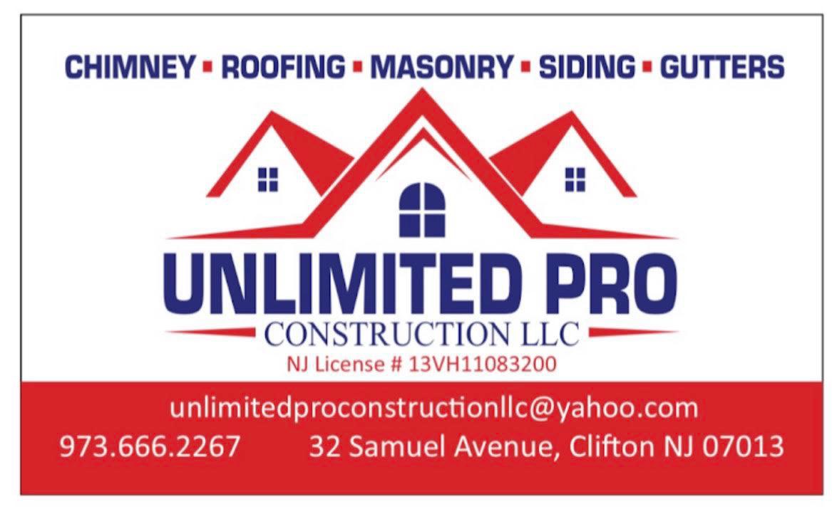 Unlimited Pro Roofing Construction Logo